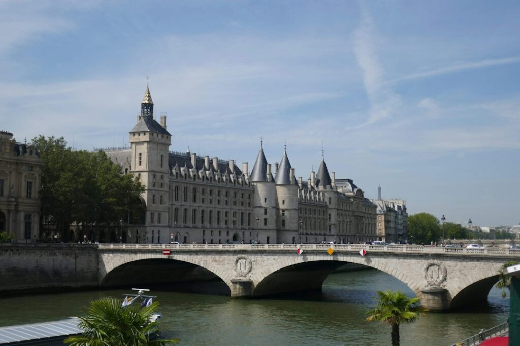 Eiffel Tower and Paris skyline beside the River Seine